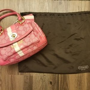 New Coach Heritage Signature Domed Satchel Bag